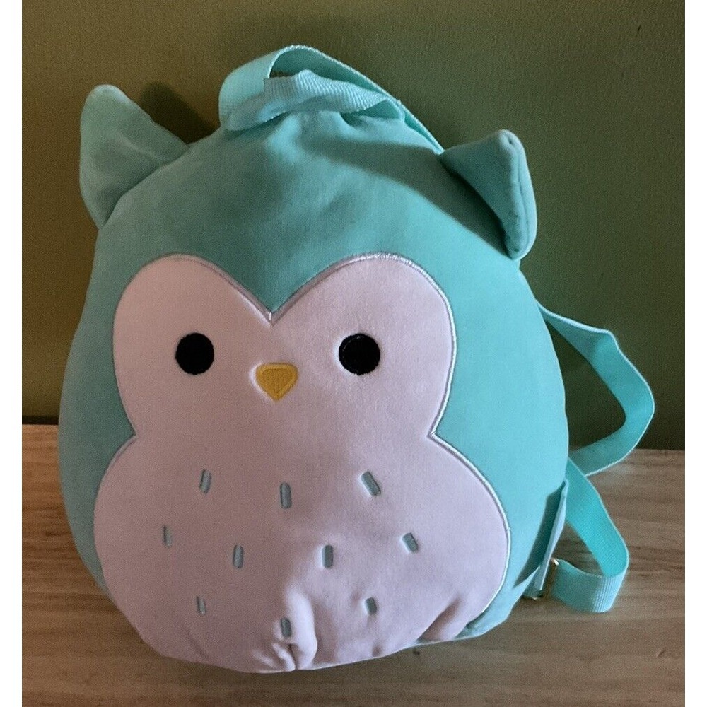 Original Squishmallow Winston The Owl, Back Pack, Teal Blue,‎ 10",  No Tag